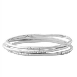 Stella & Dot Silver Tone Rhea Bangles Set of 3